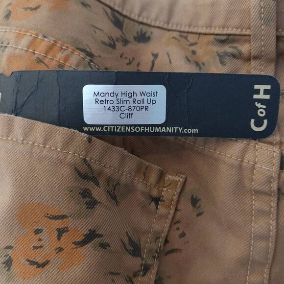 NWT Citizens of humanity Mandy Floral print jeans High Waist size 25 - Picture 7 of 12